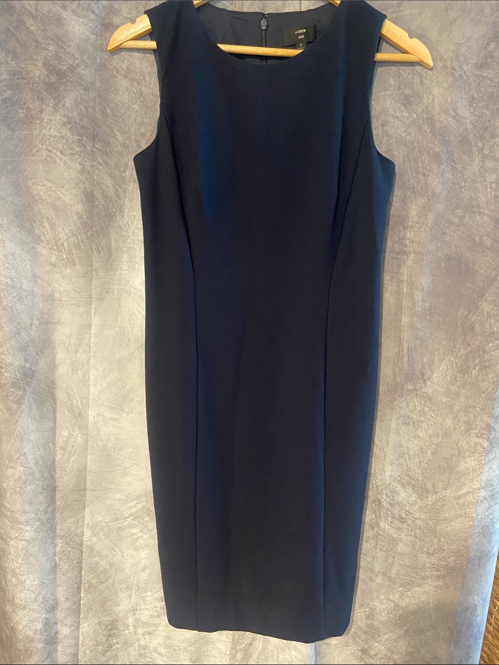 Navy J.Crew sleeveless sheath midi dress, classic professional elegance Size S